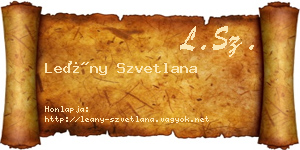 Leány Szvetlana névjegykártya
